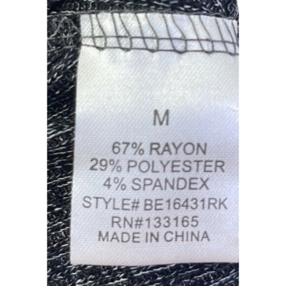 Everleigh Pullover Blouse Faux Wrap Medium Black Heather  Solid - Picture 7 of 8